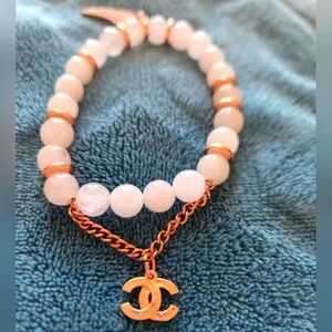 CC Rosegold White Bead Bracelet